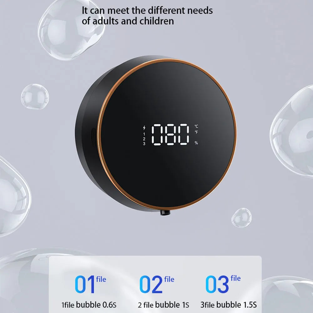 Smart auto sensing foam dispenser with USB charging port mounted on wall