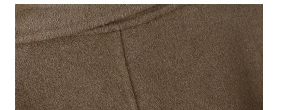 Wool coat with long suit collar in black and caramel colour options