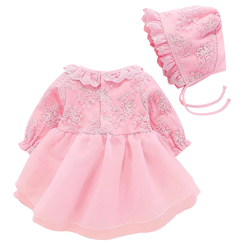 100% cotton baby dress long sleeves pink red white sizes 50 60 70 80 spring autumn