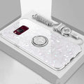 Tempered glass phone case for Samsung S8 S9 in black pink red white solid colour options