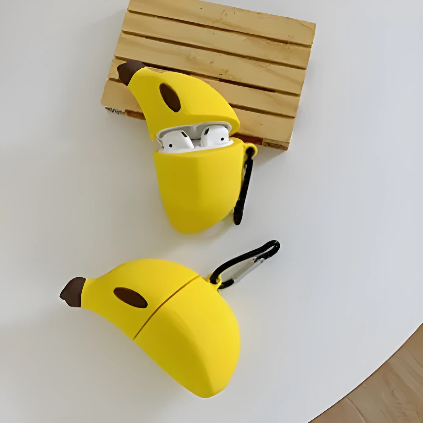 Yellow banana design silicone protective case for AirPods Pro wireless headphones