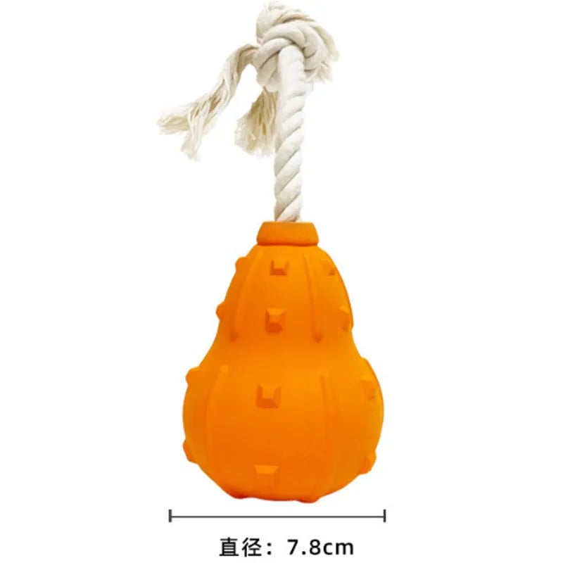Natural rubber stuffable dog toy 30 cm long with treat dispensing hole for small medium breeds