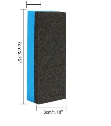 Automotive iron powder rust spray with blue square sponge and towel applicators in 30ml and 100ml sizes