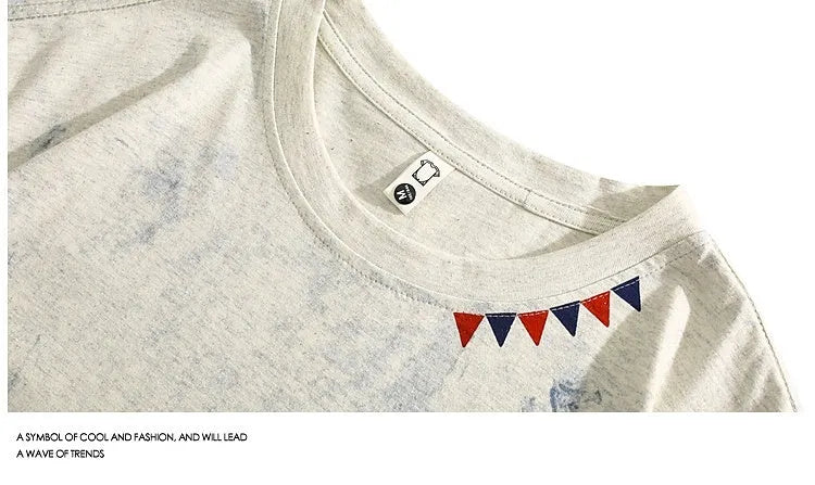 Gray men's tie dye t-shirt with full screen printing design, half sleeves, and round neck collar