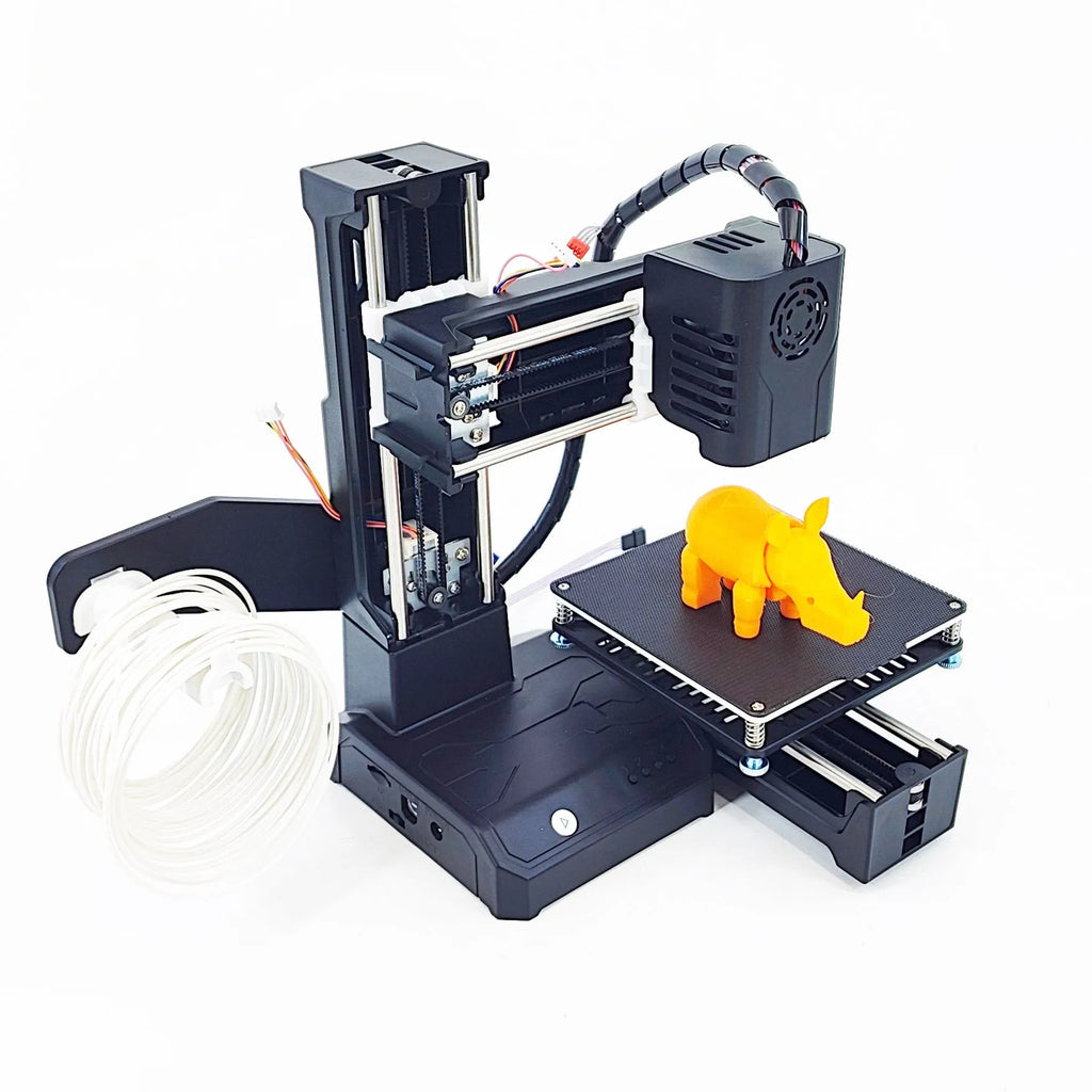 K9 Mini desktop 3D printer in black or blue with 100x100mm build area for PLA filament