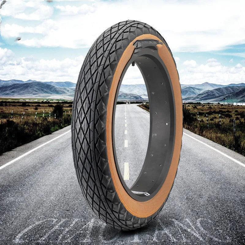 20x4.0 inch brown rubber tyre for electric beach buggies and snowmobiles with skin-edge finish