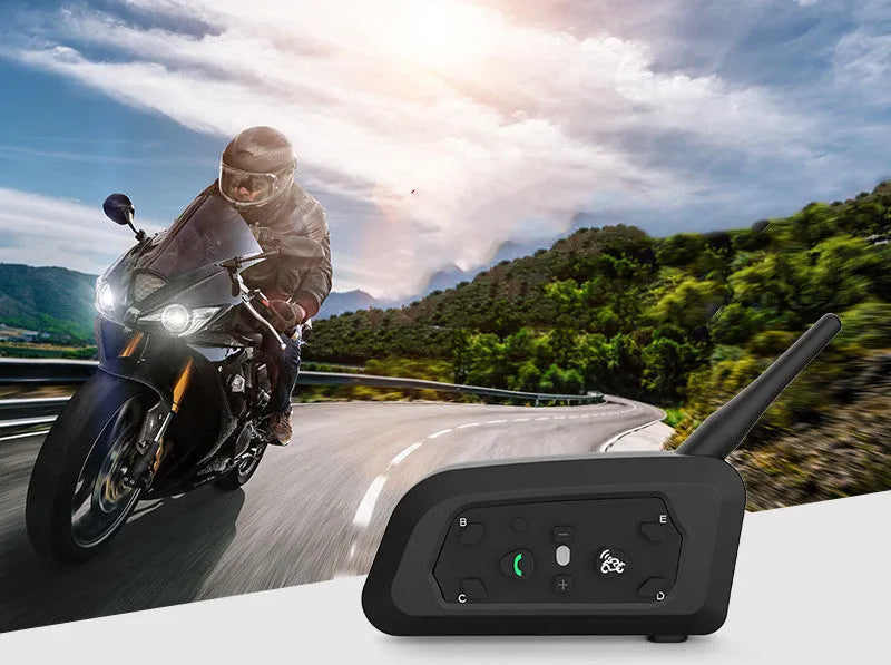 Motorcycle helmet Bluetooth intercom unit with headphones and mounting hardware