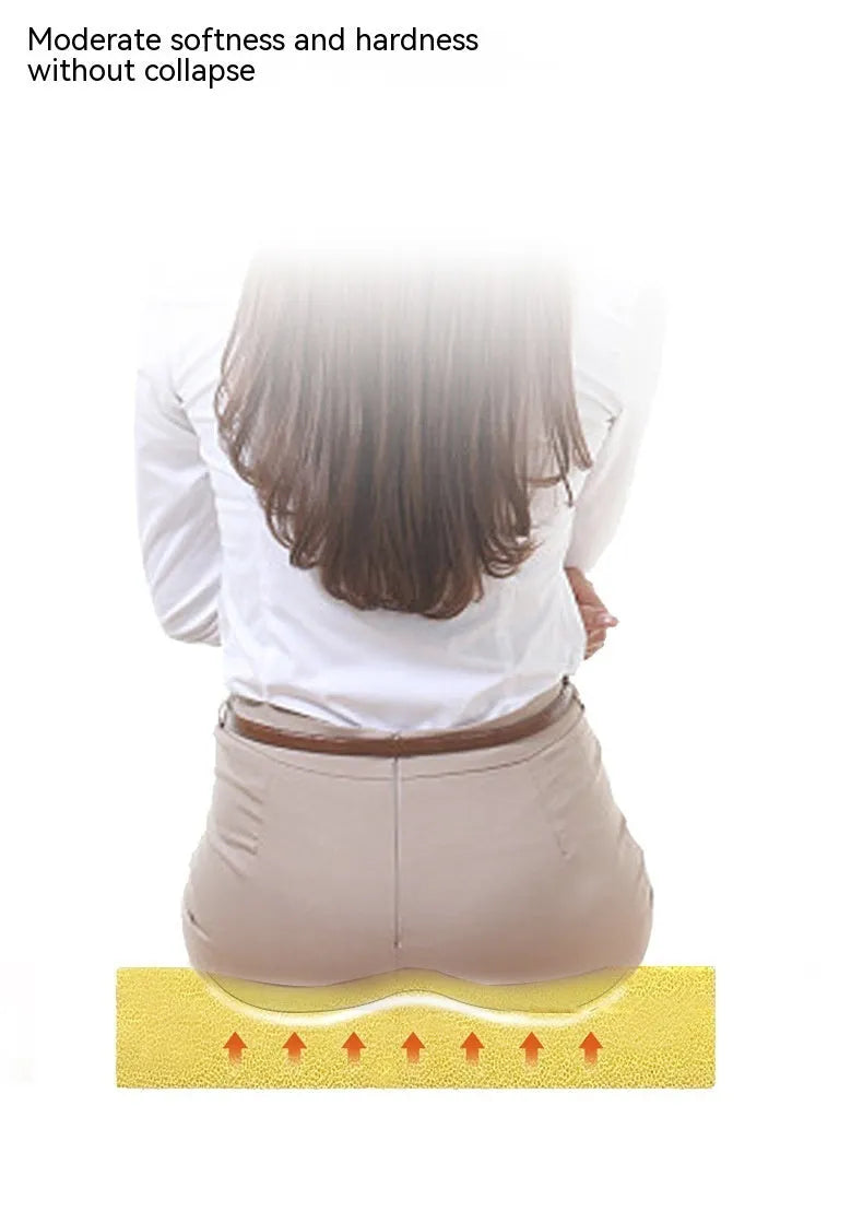 Black rectangular car seat cushion for heightening, approximately 42cm by 39cm by 6cm thick.
