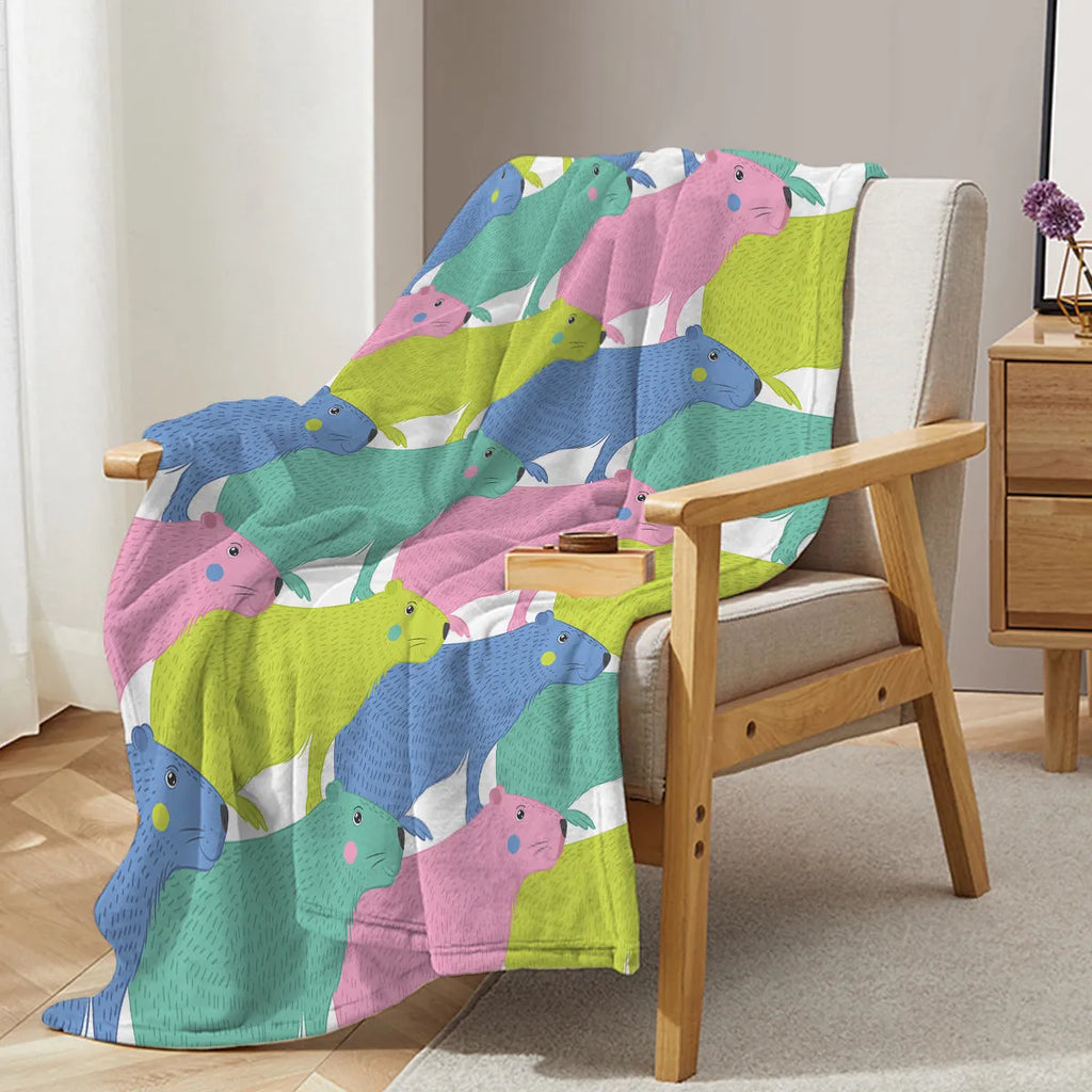 Soft flannel cartoon dolphin pet theme blanket in pink, size 130x150cm