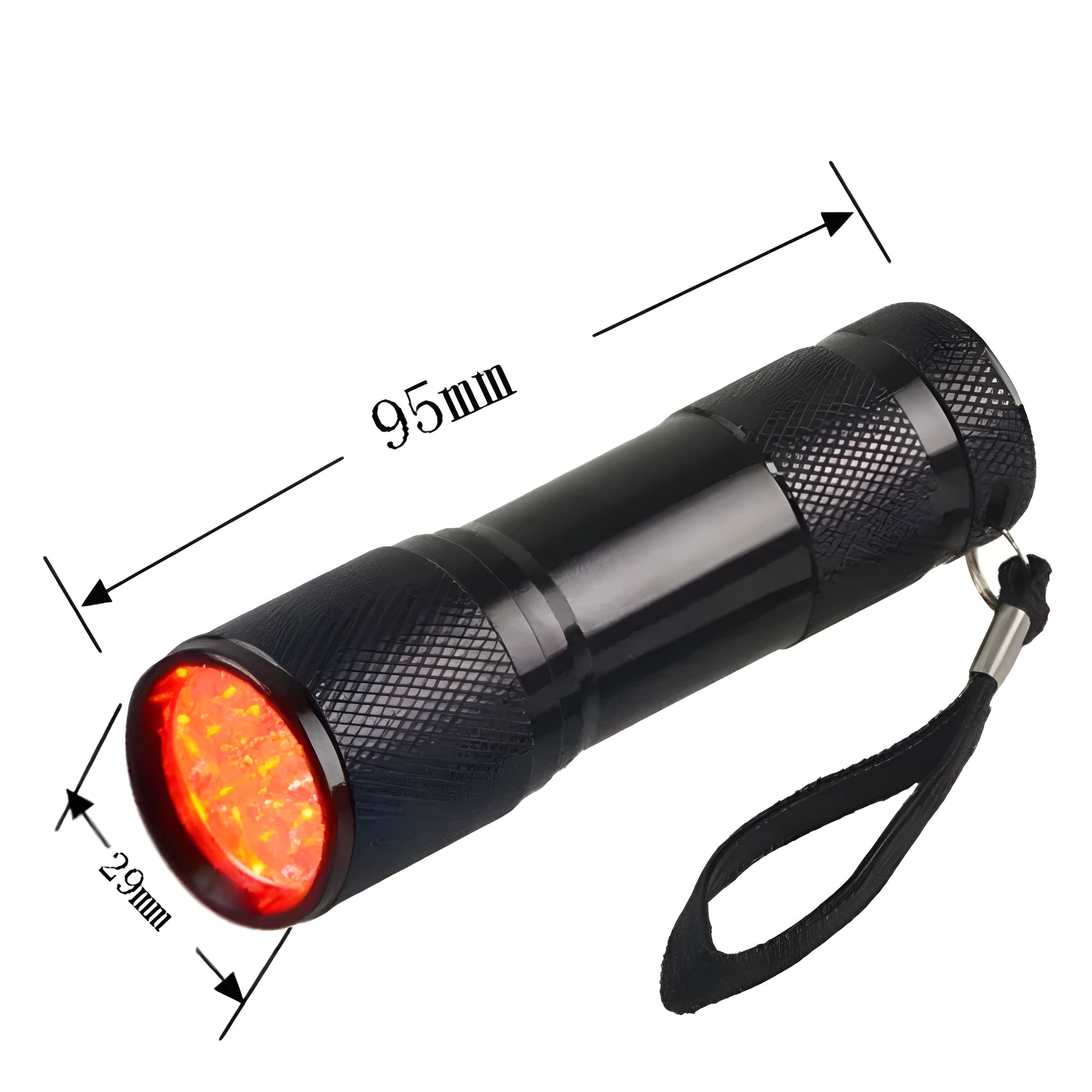 Black aluminum alloy smart vein locator with red LED light for medical and tactical use