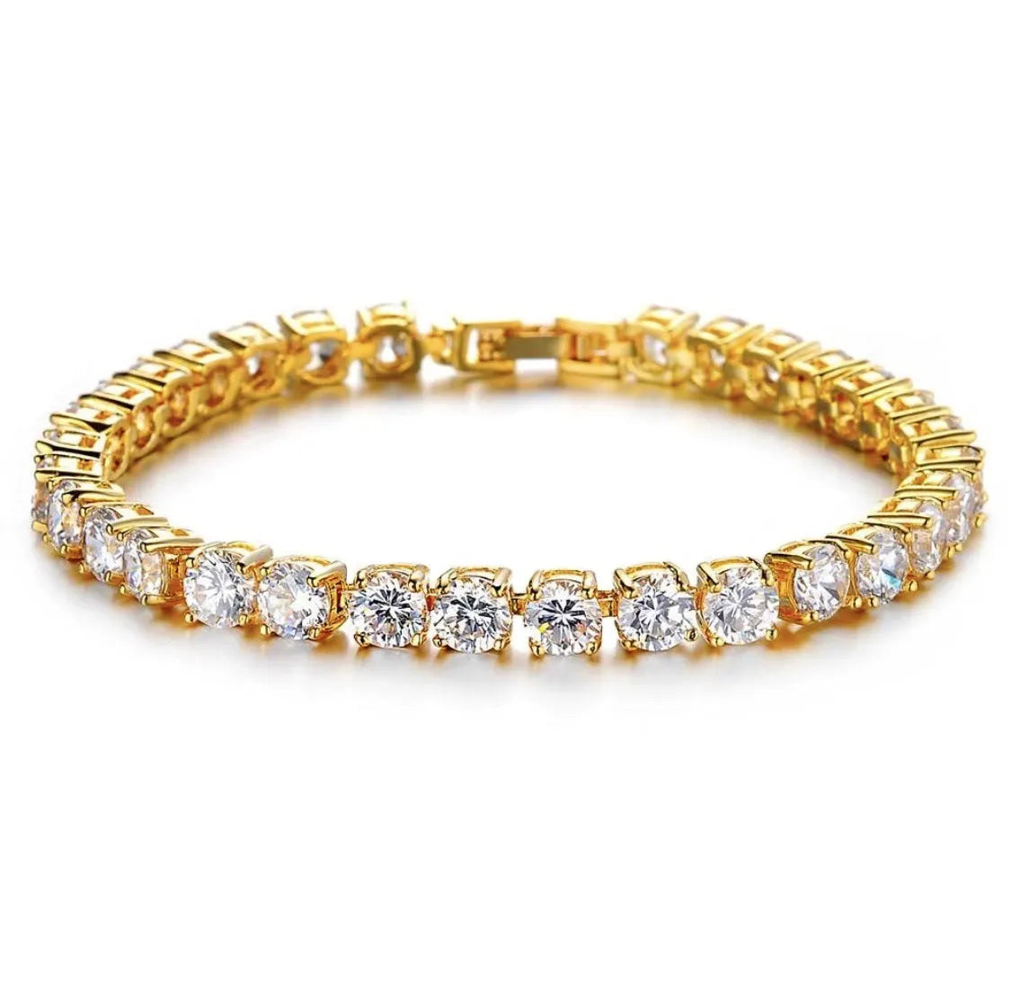 Men's geometric chain link bracelet with single row of rhinestones in multiple colour options