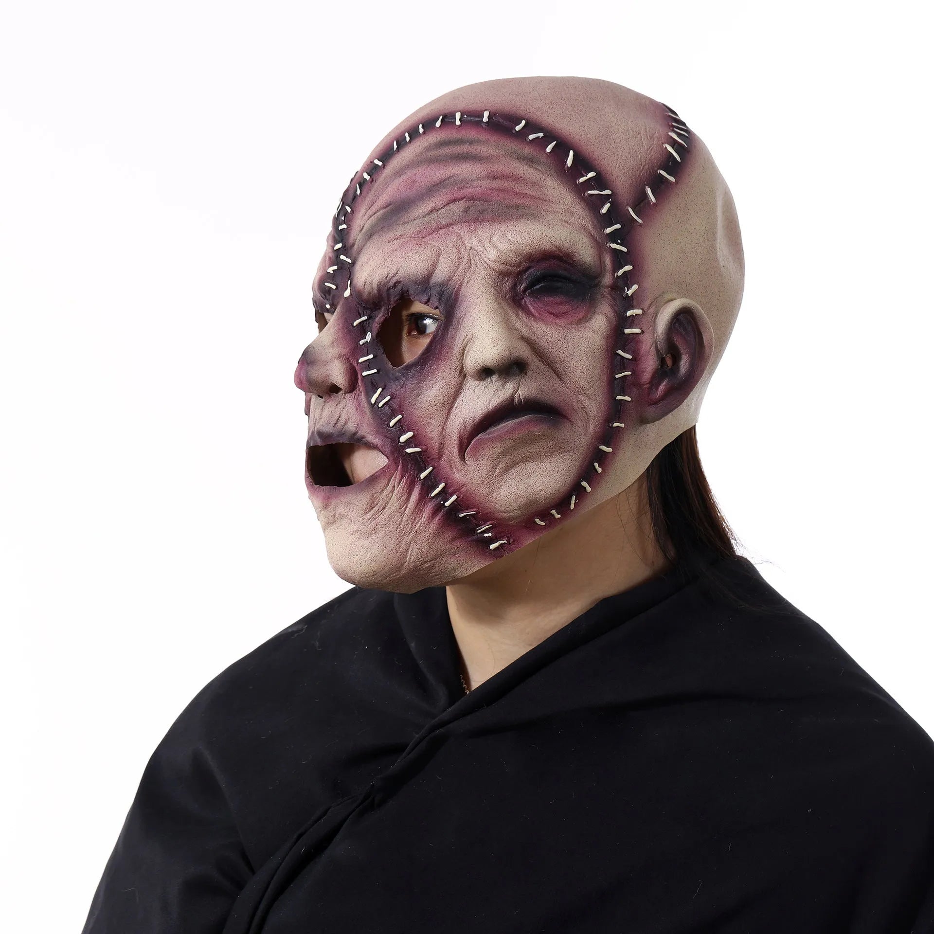 Three-sided Grimace horror latex mask for Halloween costume parties