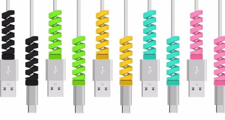 Plastic charging cable protector 3.5cm strain relief for phone charger cable in black colour