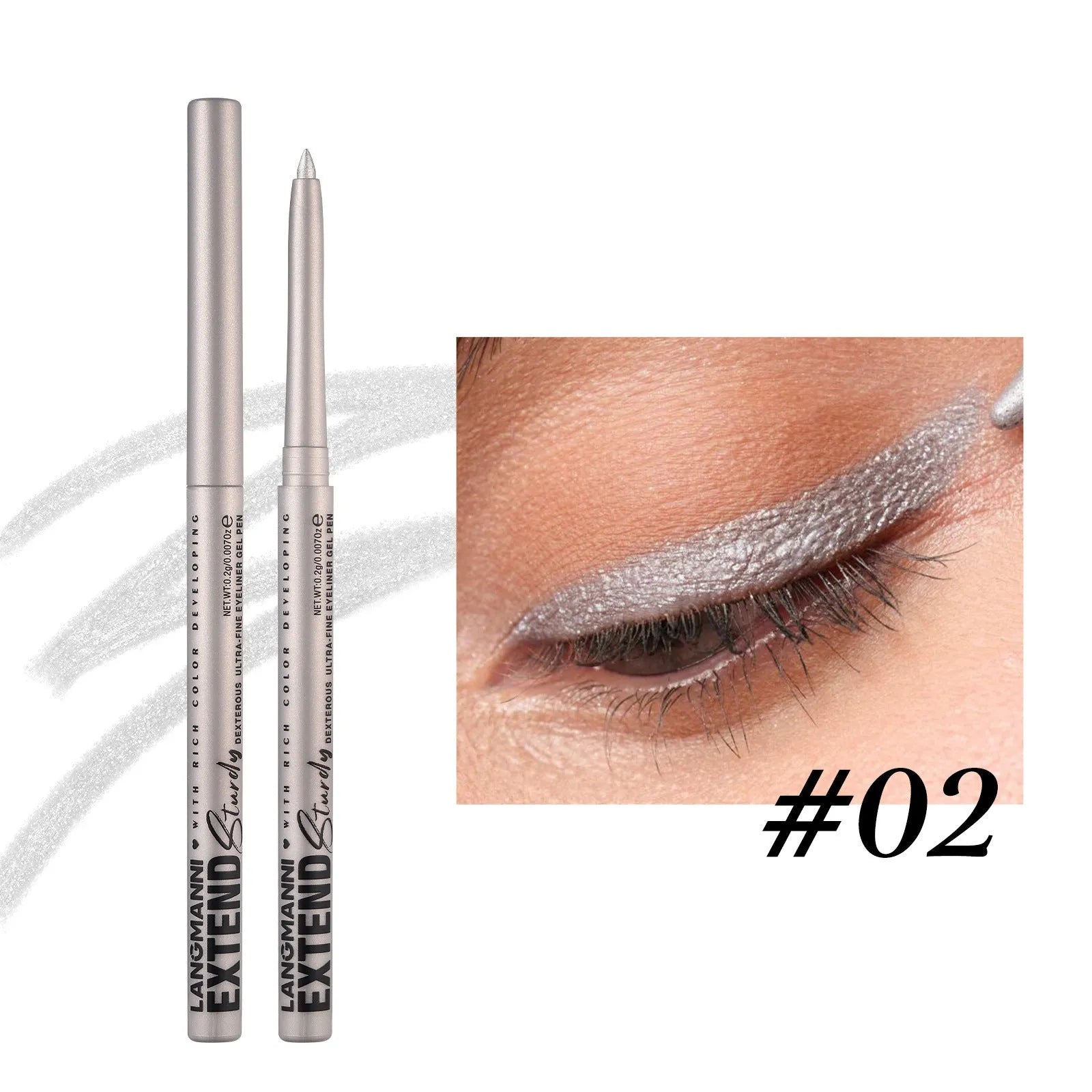 12 colourful eyeliner pencils with matte, glitter, metallic, and pearl finishes in waterproof formula