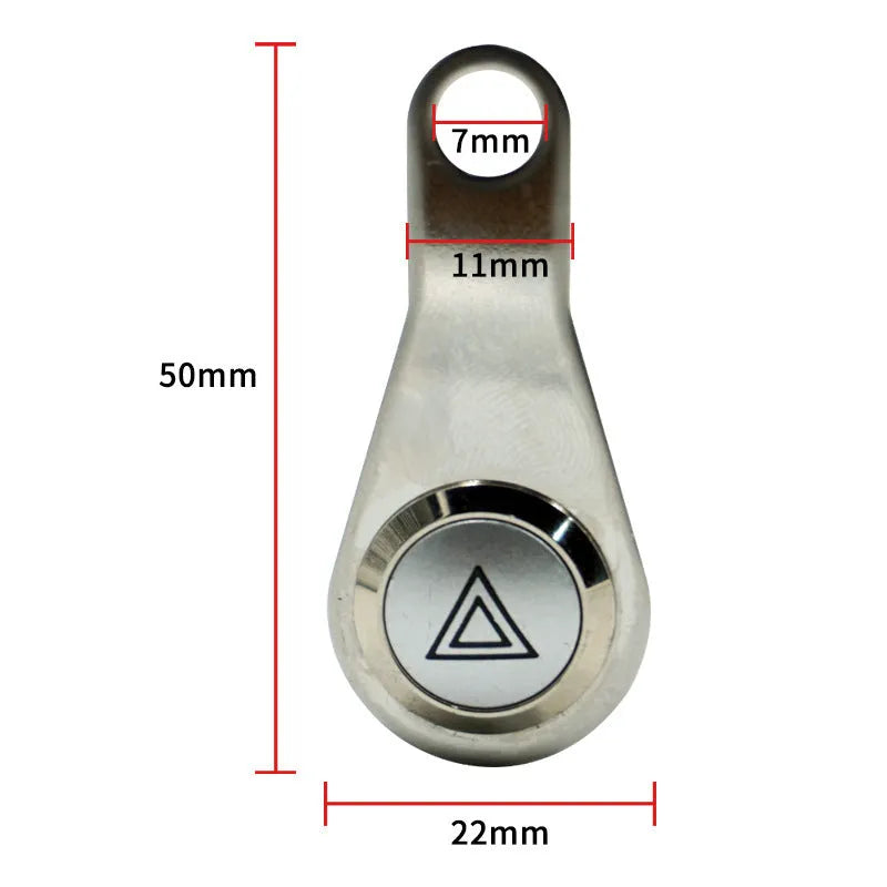 Black stainless steel motorcycle double flashing switch with light ring indicator and 7mm installation aperture