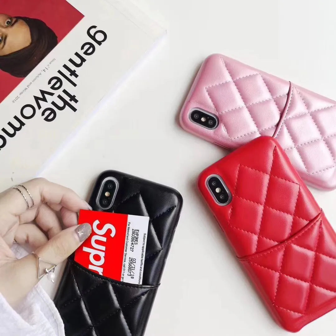 Black leather phone case for iPhone XS Max and other compatible models