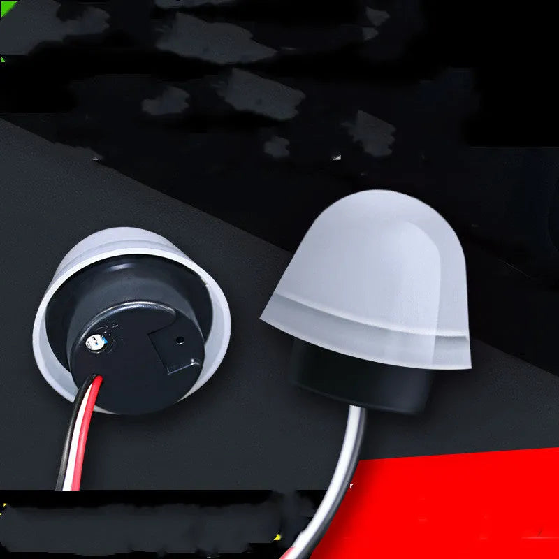 White automatic induction street lamp with motion sensor for outdoor garden or driveway lighting