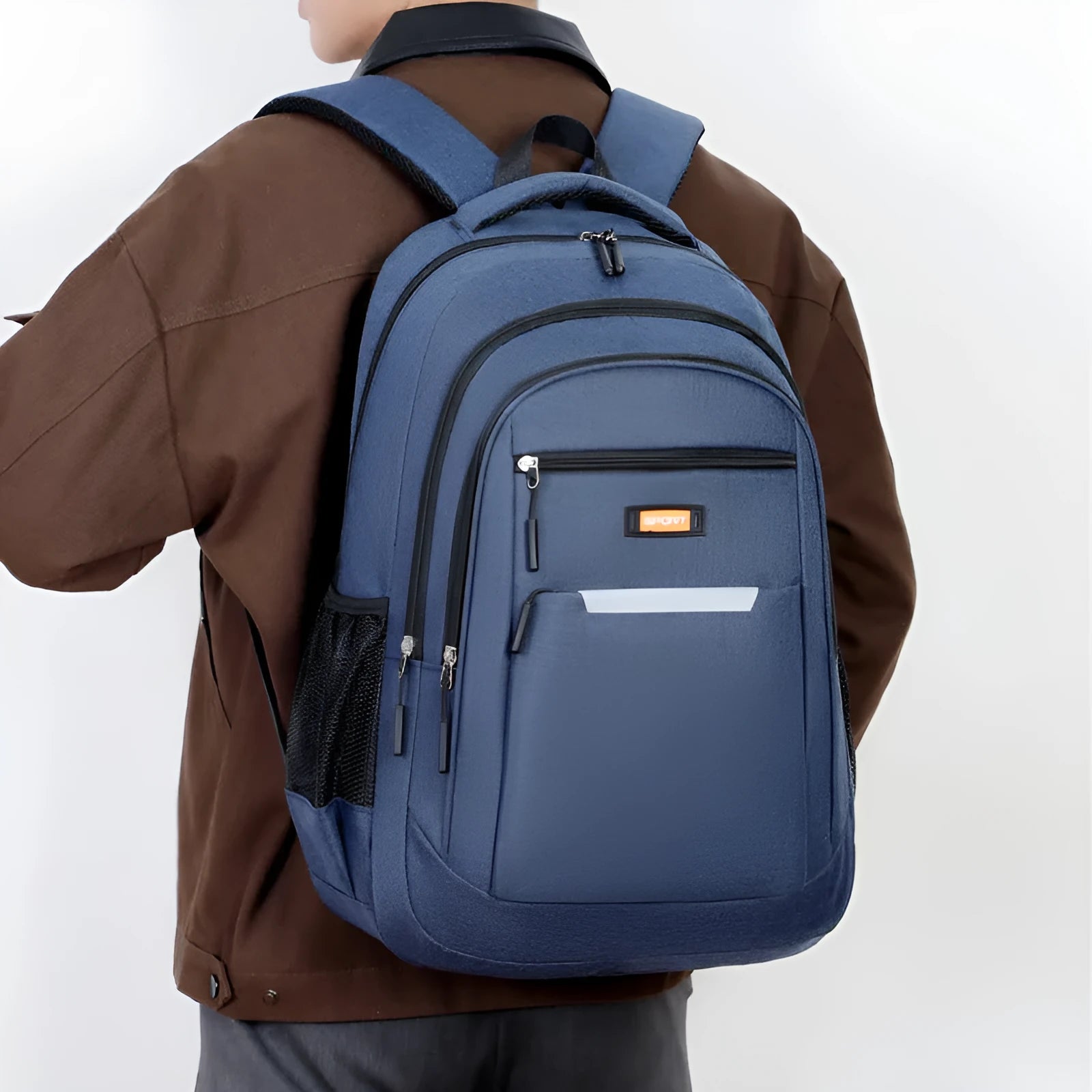 Men's casual Oxford cloth backpack in grey colour with breathable design