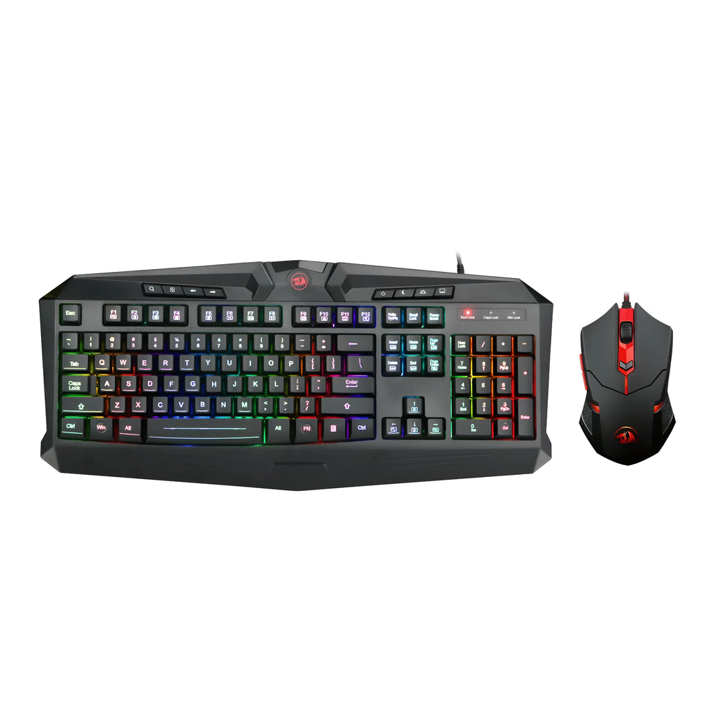 RedragonS101-1 black wired gaming keyboard and mouse set with USB cables