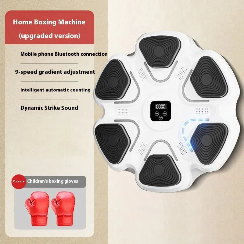 Smart music boxing wall target with electronic display and gloves