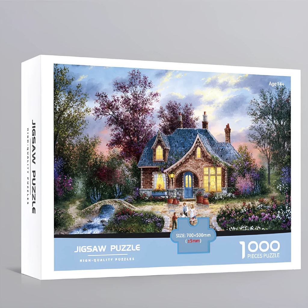 1000 piece paper jigsaw puzzle 70x50cm shaped design featuring Romantic Paris scene