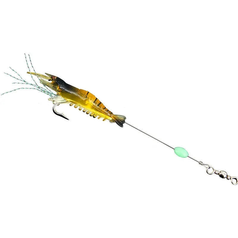 Luer soft fishing lure with pre-attached hook in six colour variations including luminous and transparent options