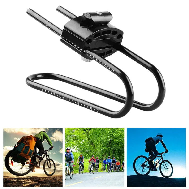 Black bicycle seatpost suspension device on bike showing spring steel alloy construction