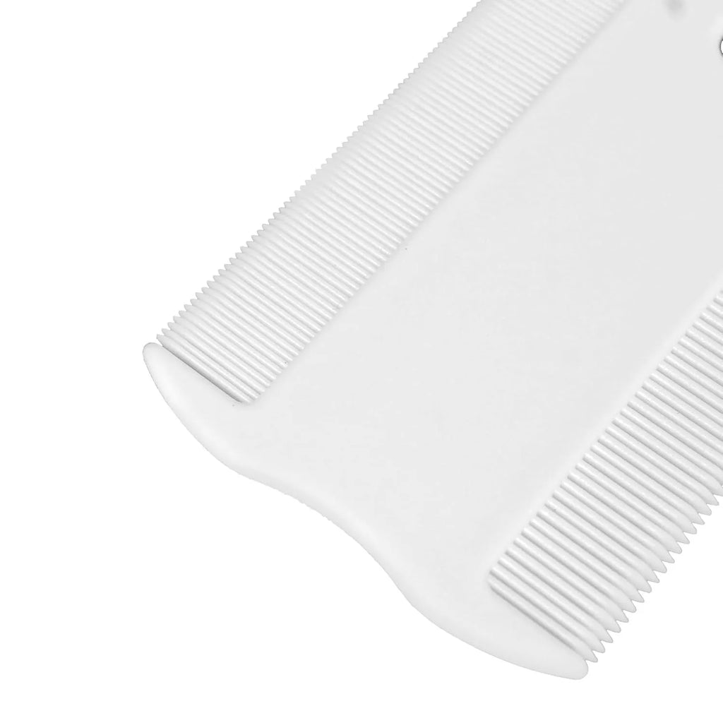 Double-sided plastic flea comb for pets with dense teeth and compact design