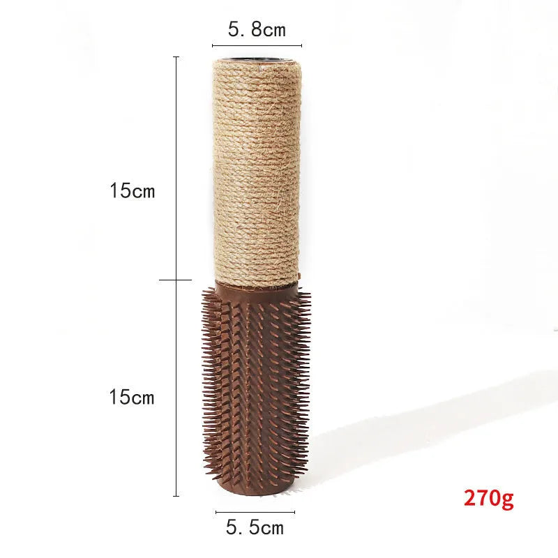 Brown sisal cat scratching post measuring 30cm long for face scratching