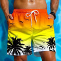 Men's ethnic style loose board swimming trunks in polyester, shown in colour J001.