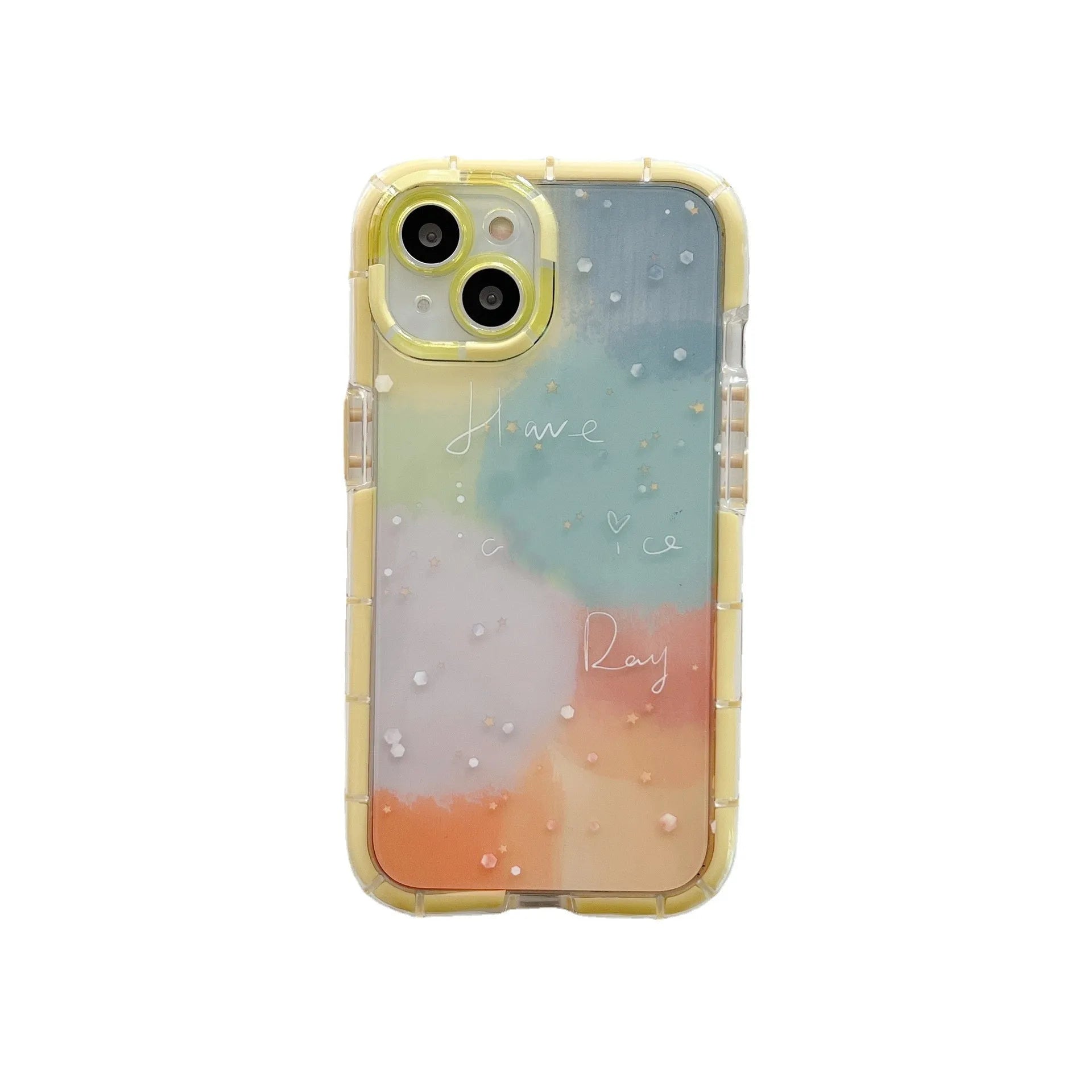 Minimalist contrast colour silicone iPhone case with yellow edge on TPU material