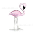 White crystal flamingo decorative ornament with pink dots in modern simplicity style for tabletop display