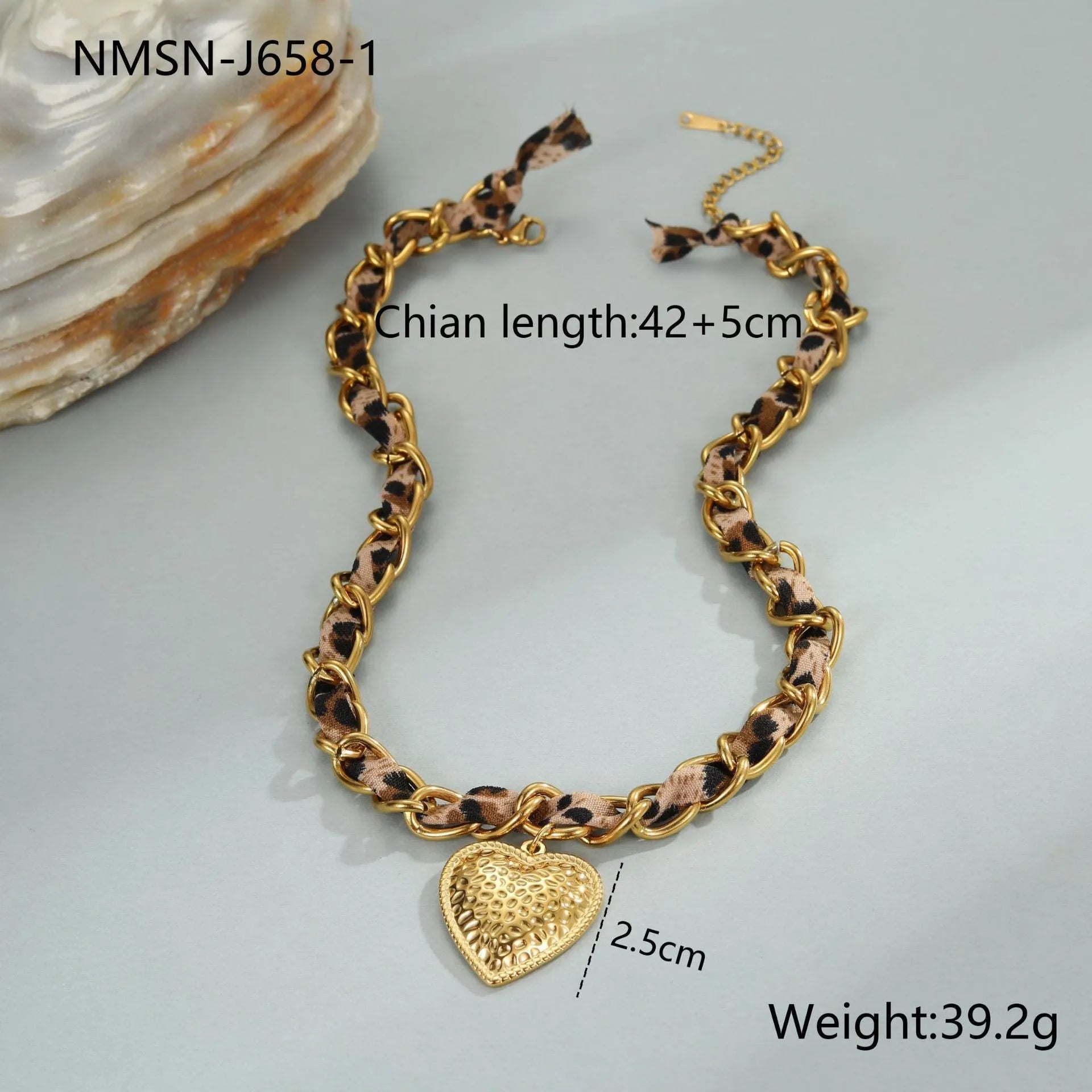 Gold-coloured stainless steel necklace with an adjustable chain and a choice of Big Heart or geometric Love Sun pendant.
