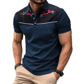 Men's summer polo shirt with zipper decorations in mesh polyester fabric