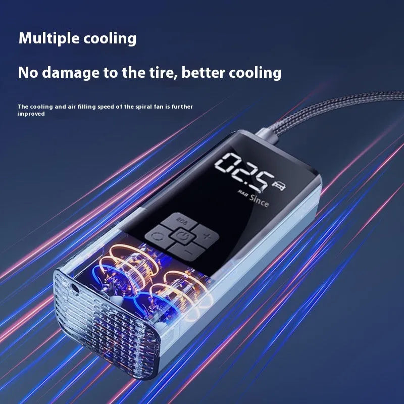 Vehicle electric charging cylinder ABS air pump with lighting and USB charging port on car floor