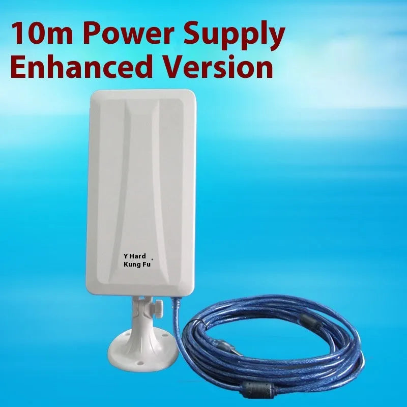White high power USB wireless network card for PC and laptop Wi-Fi connectivity.