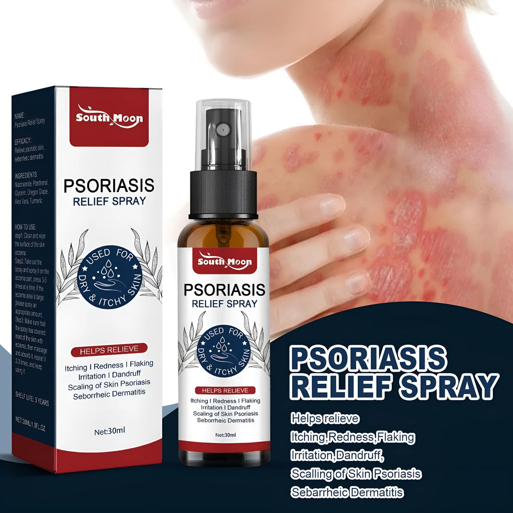 30ml bottle of hydrating body care spray with a spray nozzle, for dry skin relief.