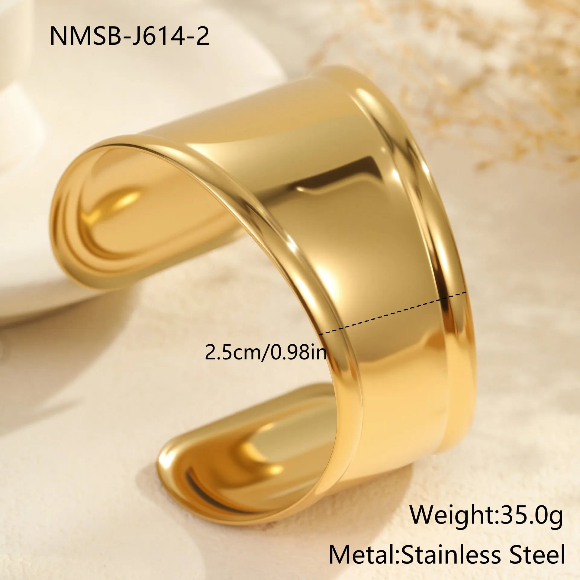 Women's fashion bracelet with gold-plated wave design and geometric elements