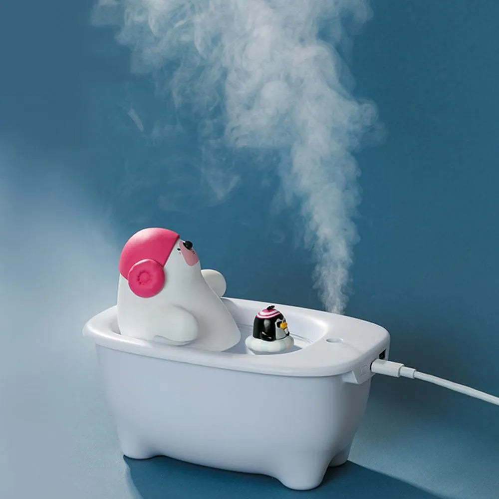 White polar bear shaped USB air humidifier with water tank