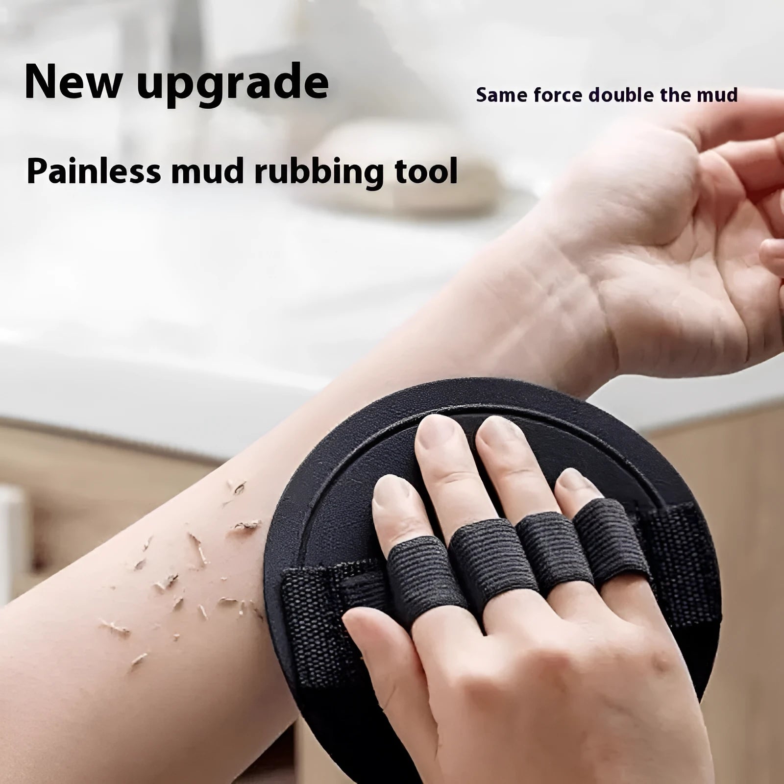 Rubber bath towel finger strap accessory with round cake lace design for women's bathroom organisation