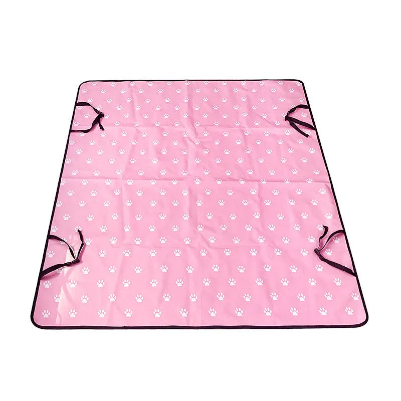 Water resistant cloth car pet mat for rear seat protection with dog footprint design