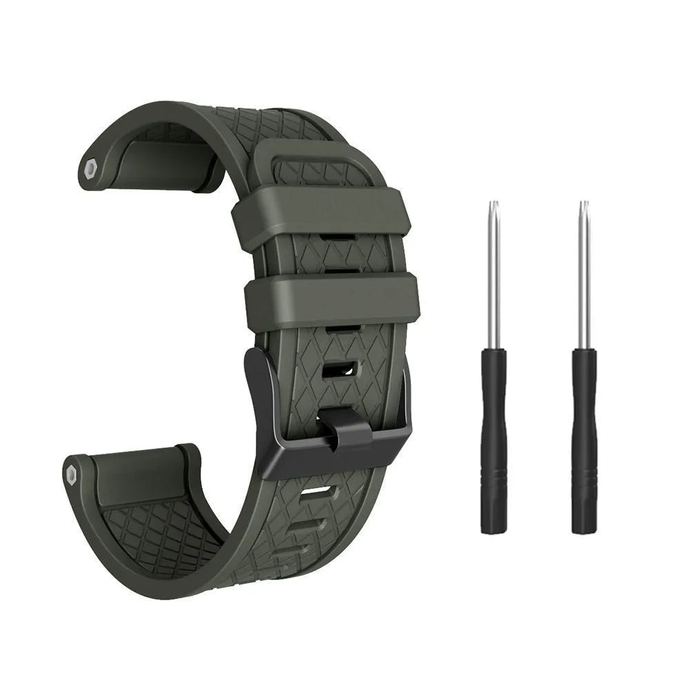 26mm black silicone watch strap with stainless steel clasp for Jiaming watches