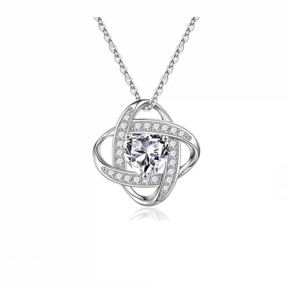 Copper heart-shaped necklace with electroplated colour finishes in European American fashion jewellery style