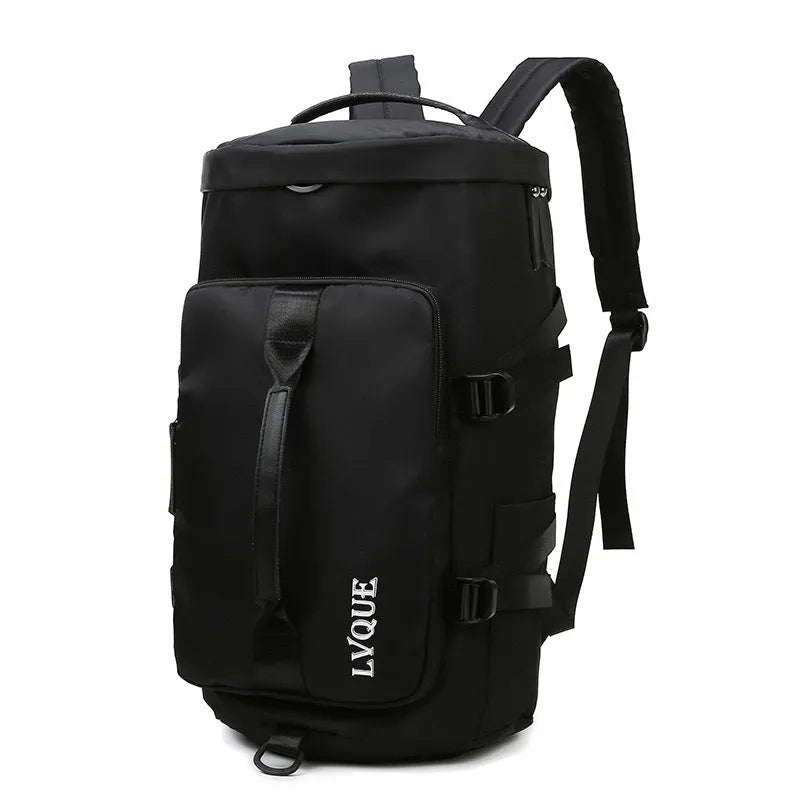 Waterproof convertible gym bag with shoe compartment and combination lock in multiple colour options