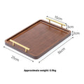 Square bamboo barbecue serving tray with brown handle in solid colour