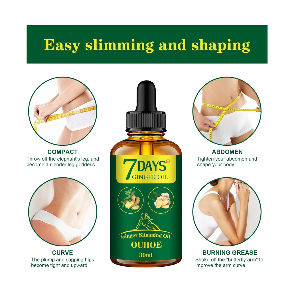 30ml ginger body shaping oil bottle for firming thighs and muscles