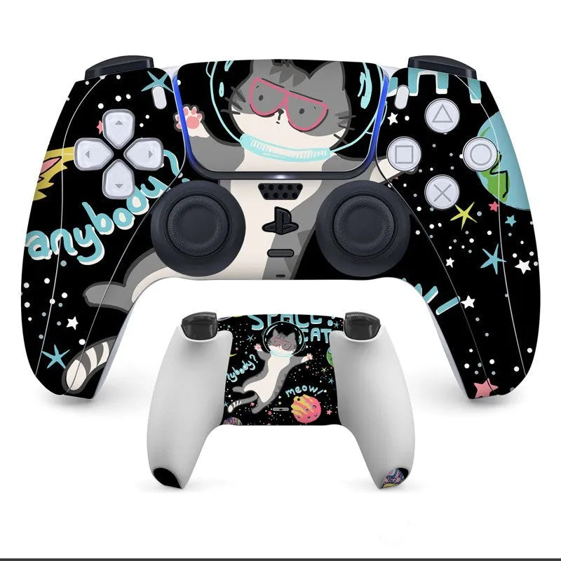 PS5 controller protective stickers with micro-frosted PVC material covering front and back surfaces
