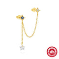 S925 sterling silver geometric earrings with inlaid zircon stones in golden colour variations