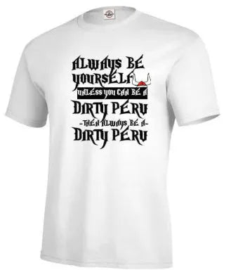 White printed men's casual t-shirt with short sleeves and straight fit design