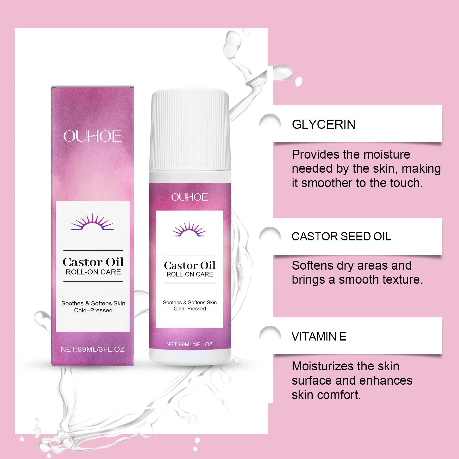 89ml skin moisturising ball treatment oil bottle for body care with essential care oil formulation